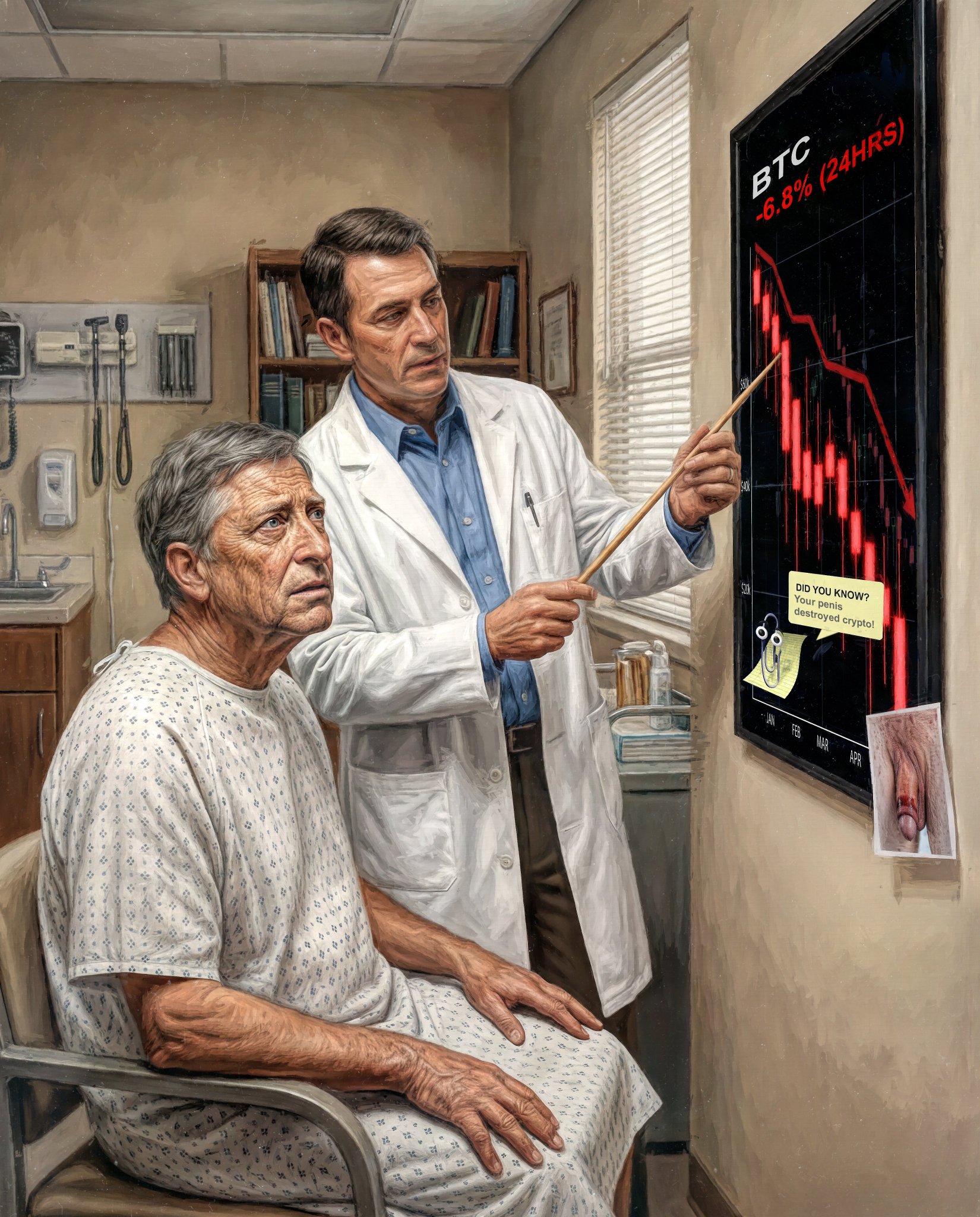 Beeple original - BILL GATE'S GONORRHEA DESTROYED CRYPTO